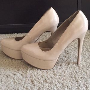 Nude platform heels
